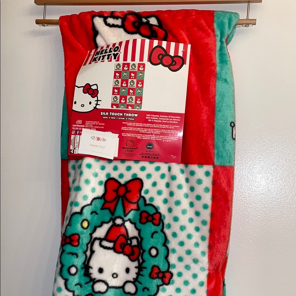 Hello Kitty Christmas Plush throw blanket